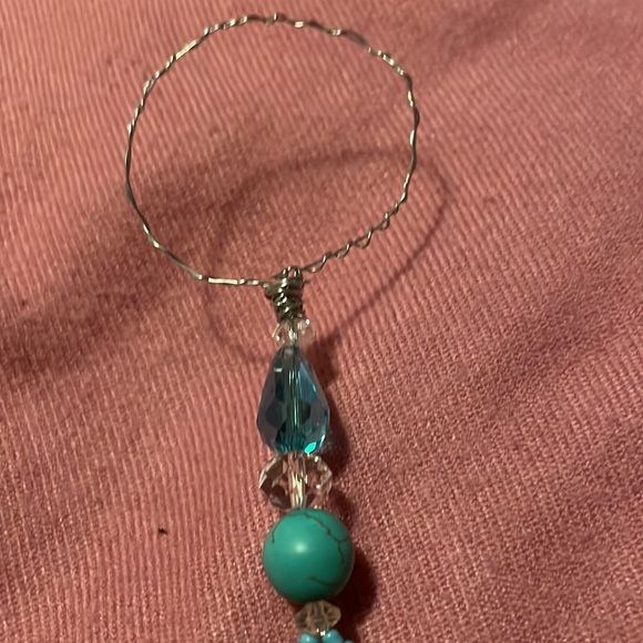 Original Handmade Blue Butterfly Prism Sun Catcher w New & Upcycled Beads - Picture 5 of 5